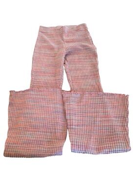 American Eagle Outfitters Kids Pink Ribbed Flared Pajama Pants